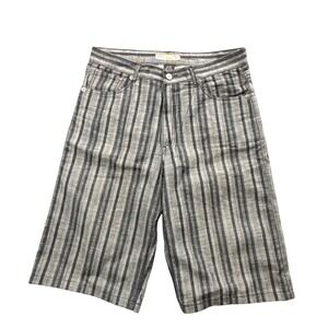 Brooklyn Xpress Shorts Mens 38 Y2K Grunge Striped Denim Indie Sleaze Skater